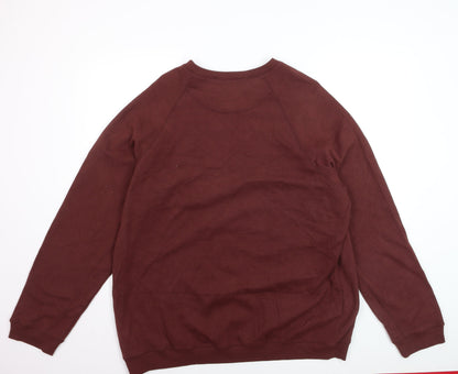 Arnold Palmer Men's Brown V-Neck Pullover Jumper Size L Cotton Blend