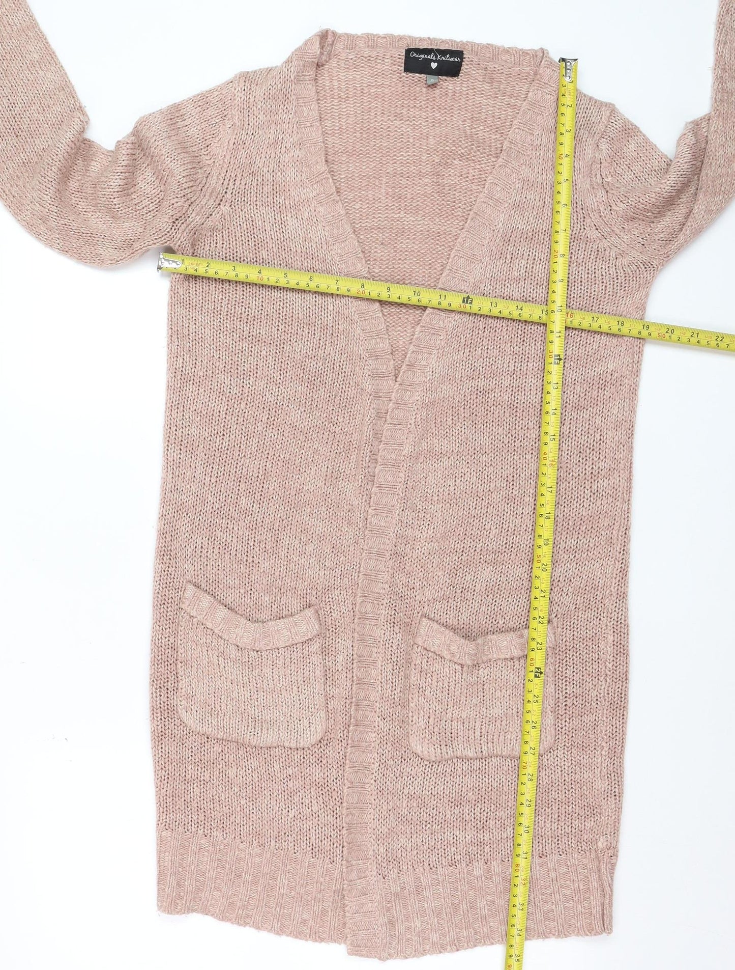 Originals Knitwear Women Beige Chunky-Knit Cardigan Small