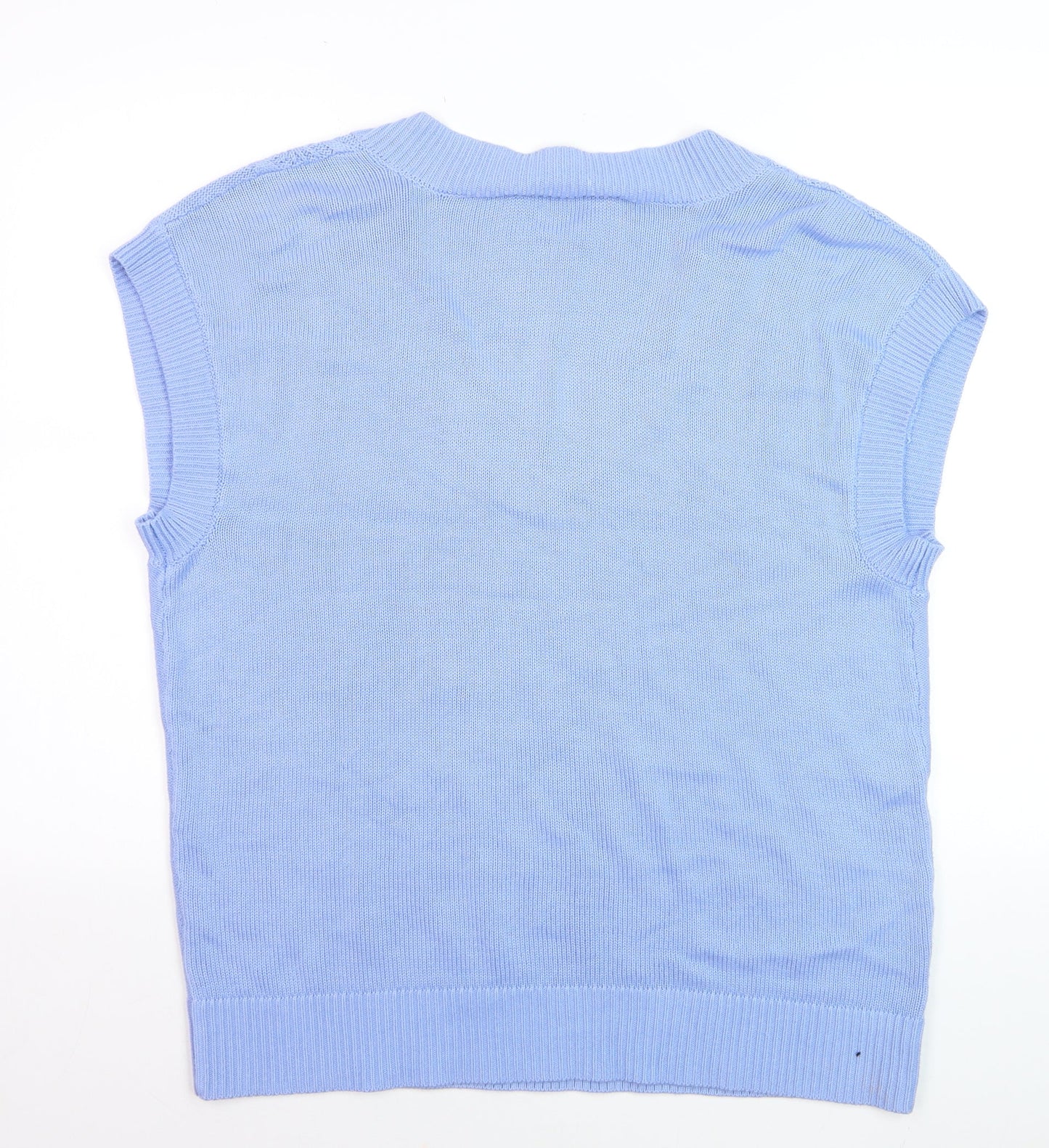 Ruth Langsford Women's Blue V-Neck Cable Knit Sleeveless Vest M