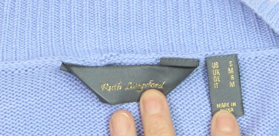 Ruth Langsford Women's Blue V-Neck Cable Knit Sleeveless Vest M