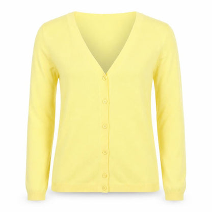 La Redoute Women Yellow Acrylic Blend V-Neck Cardigan Size 10-12