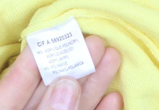 La Redoute Women Yellow Acrylic Blend V-Neck Cardigan Size 10-12