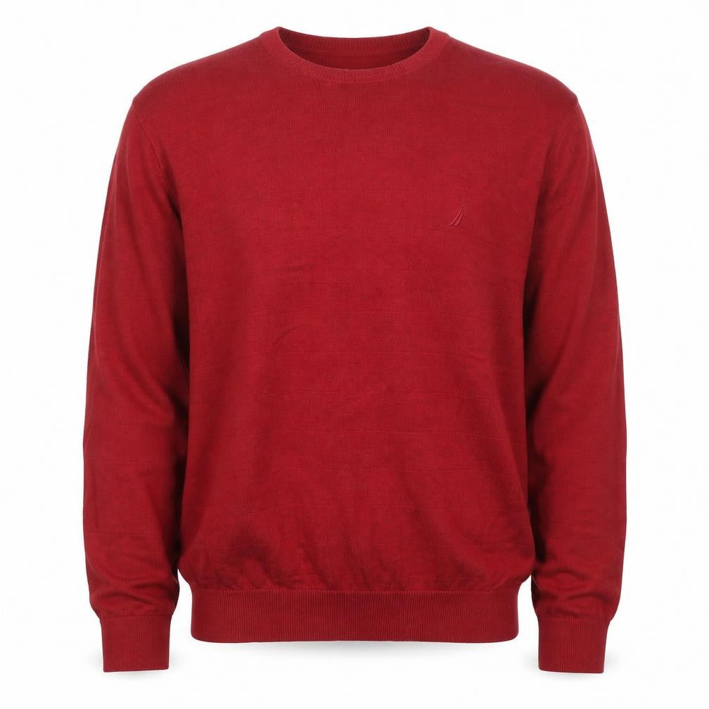 Nautica Men's Red Cotton Crew Neck Pullover Jumper Size L