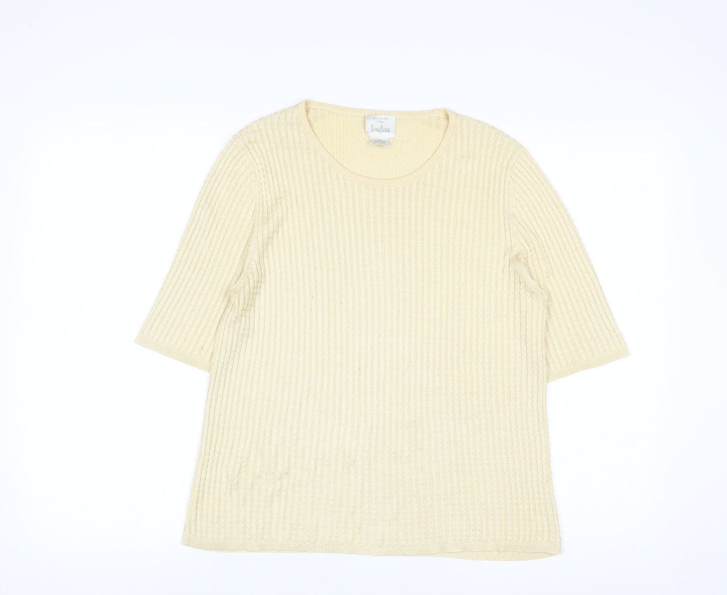 Belford for Neiman Marcus Women's Beige Silk Knit Jumper M