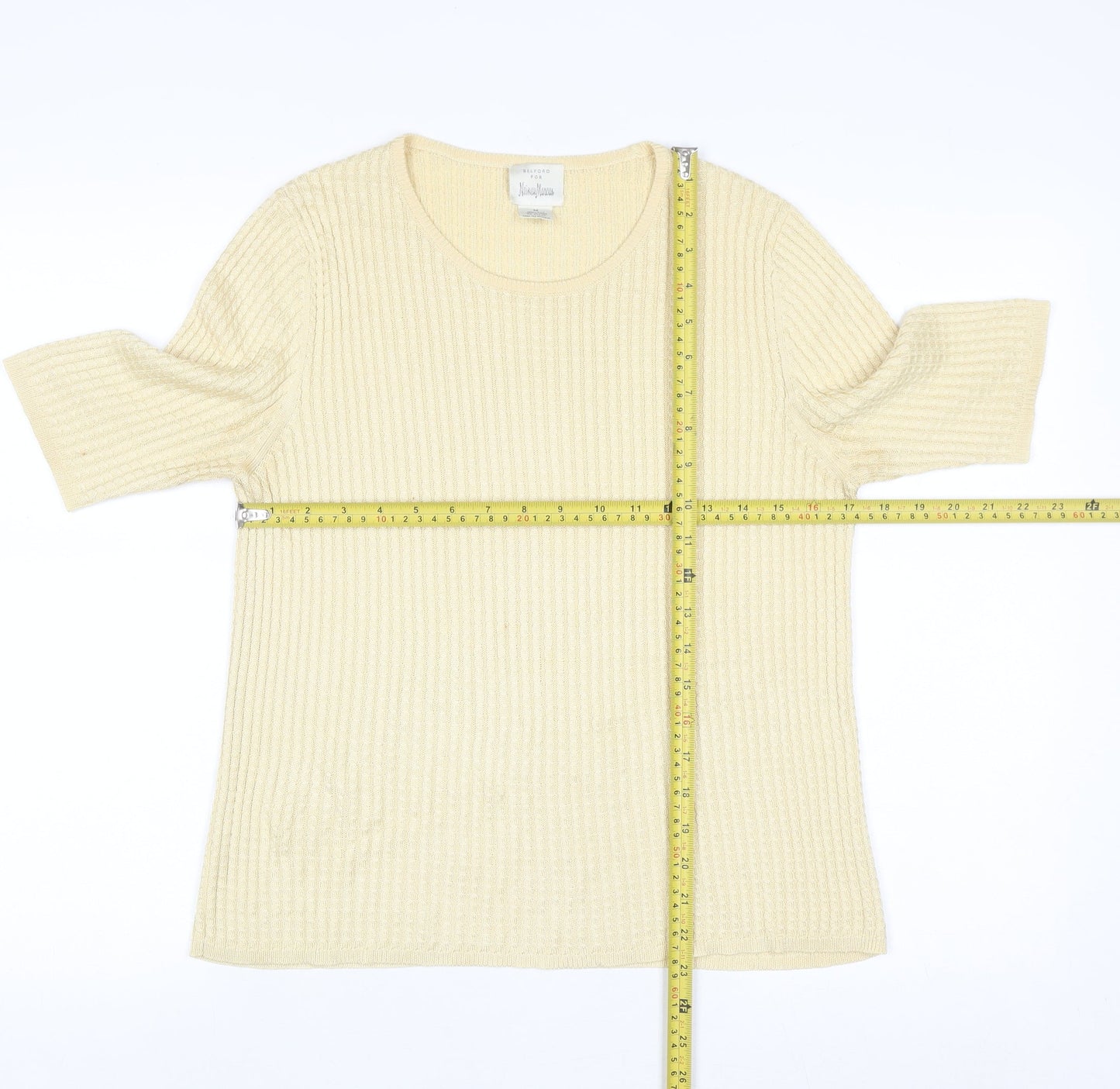 Belford for Neiman Marcus Women's Beige Silk Knit Jumper M