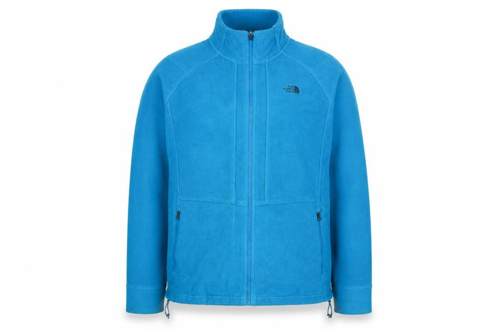 Front view of The North Face Blue Fleece Full Zip Sweatshirt XL unisex outdoor