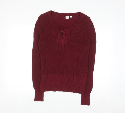 GAP Women’s Red Cotton Knit Bow Pullover Jumper M