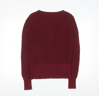GAP Women’s Red Cotton Knit Bow Pullover Jumper M
