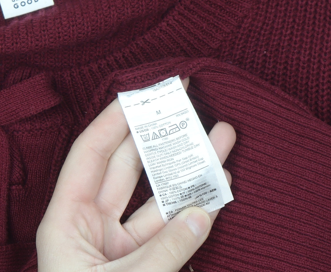 GAP Women’s Red Cotton Knit Bow Pullover Jumper M