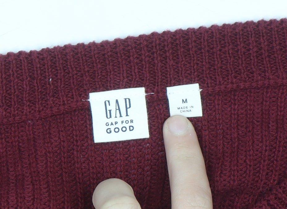 GAP Women’s Red Cotton Knit Bow Pullover Jumper M