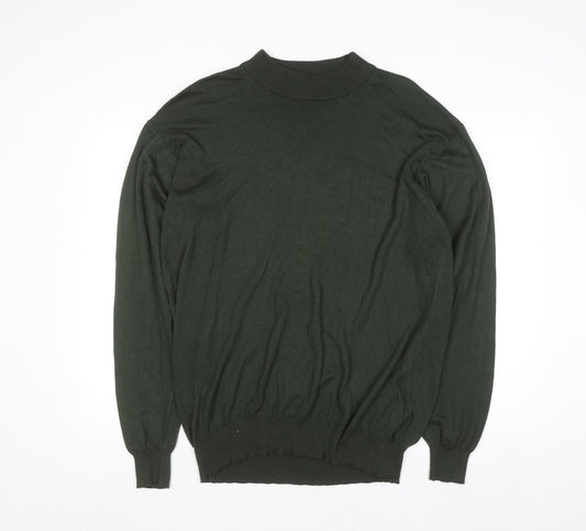 Giorgio Sappini Men's Green 2XL Mock Neck Cotton Jumper