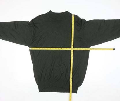 Giorgio Sappini Men's Green 2XL Mock Neck Cotton Jumper