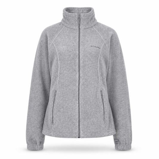Columbia Women Grey Full Zip Fleece Sweatshirt M
