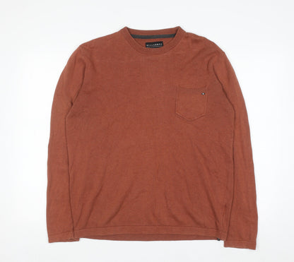 Billabong Men's Brown Cotton Crew Neck Pullover Jumper Size M
