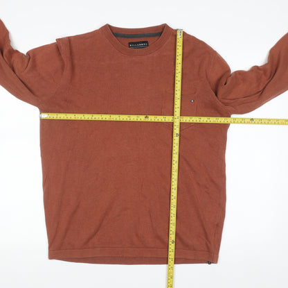 Billabong Men's Brown Cotton Crew Neck Pullover Jumper Size M