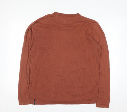 Billabong Men's Brown Cotton Crew Neck Pullover Jumper Size M