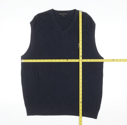 Fairway Outfitters Men's Blue Cotton V-Neck Golf Vest Jumper M