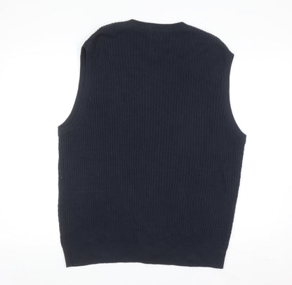 Fairway Outfitters Men's Blue Cotton V-Neck Golf Vest Jumper M