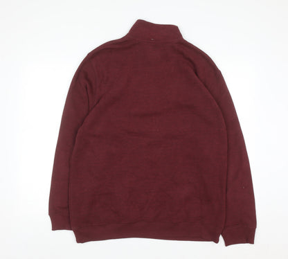 Arrow Men's Burgundy 1/4 Zip Fleece Sweatshirt M