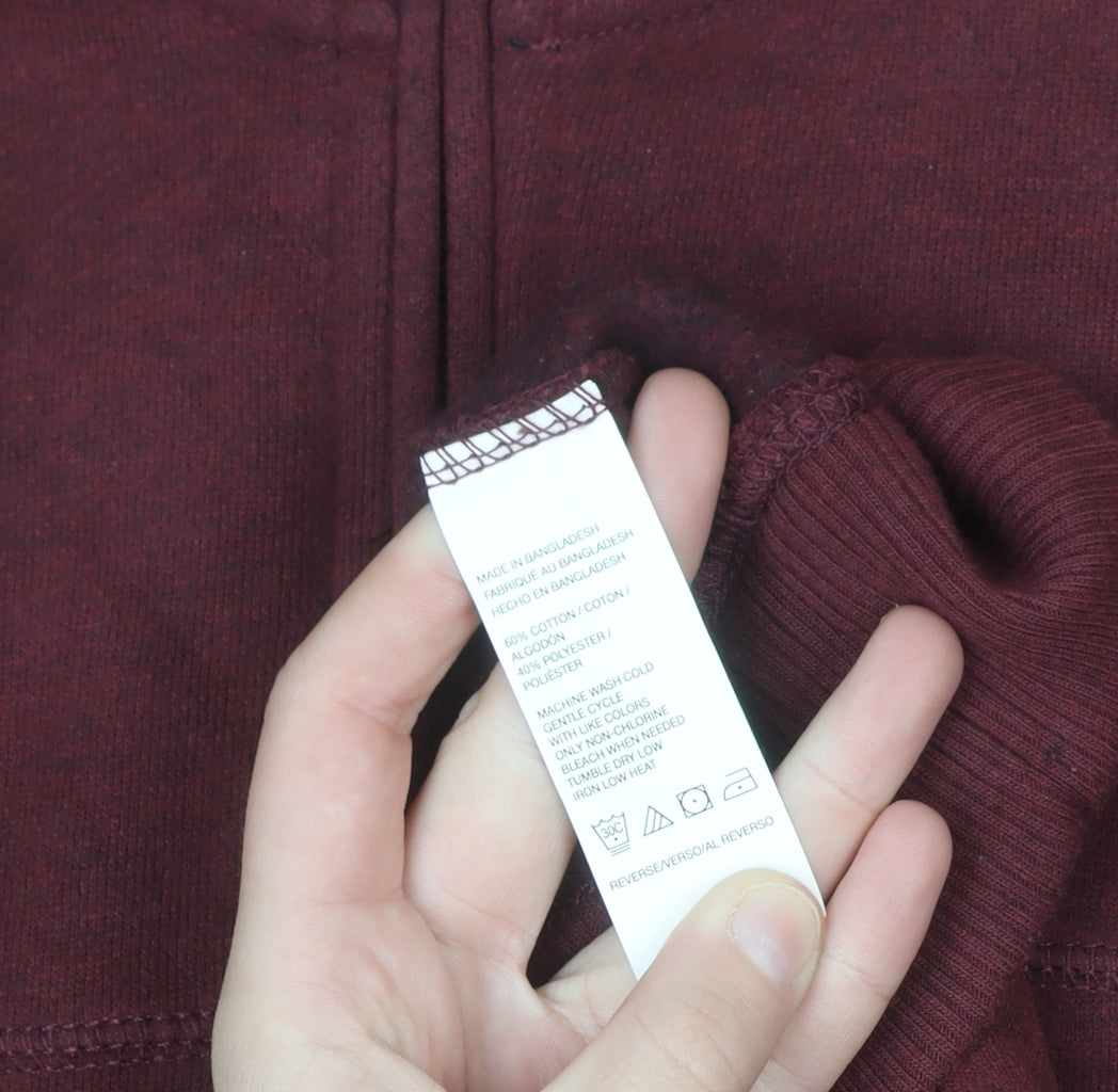 Arrow Men's Burgundy 1/4 Zip Fleece Sweatshirt M