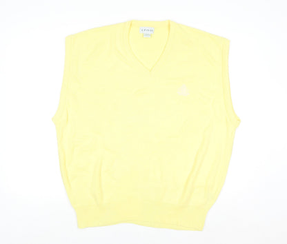 Izod Men's Yellow Acrylic V-Neck Sleeveless Jumper XL