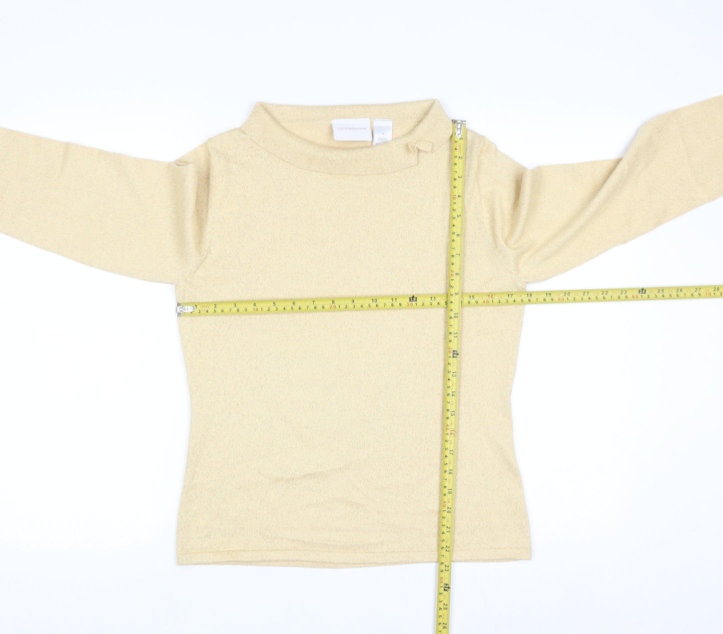 Liz Claiborne Women’s Beige High Neck Long Sleeve Knit Jumper M