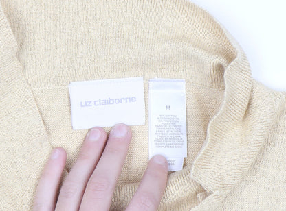 Liz Claiborne Women’s Beige High Neck Long Sleeve Knit Jumper M