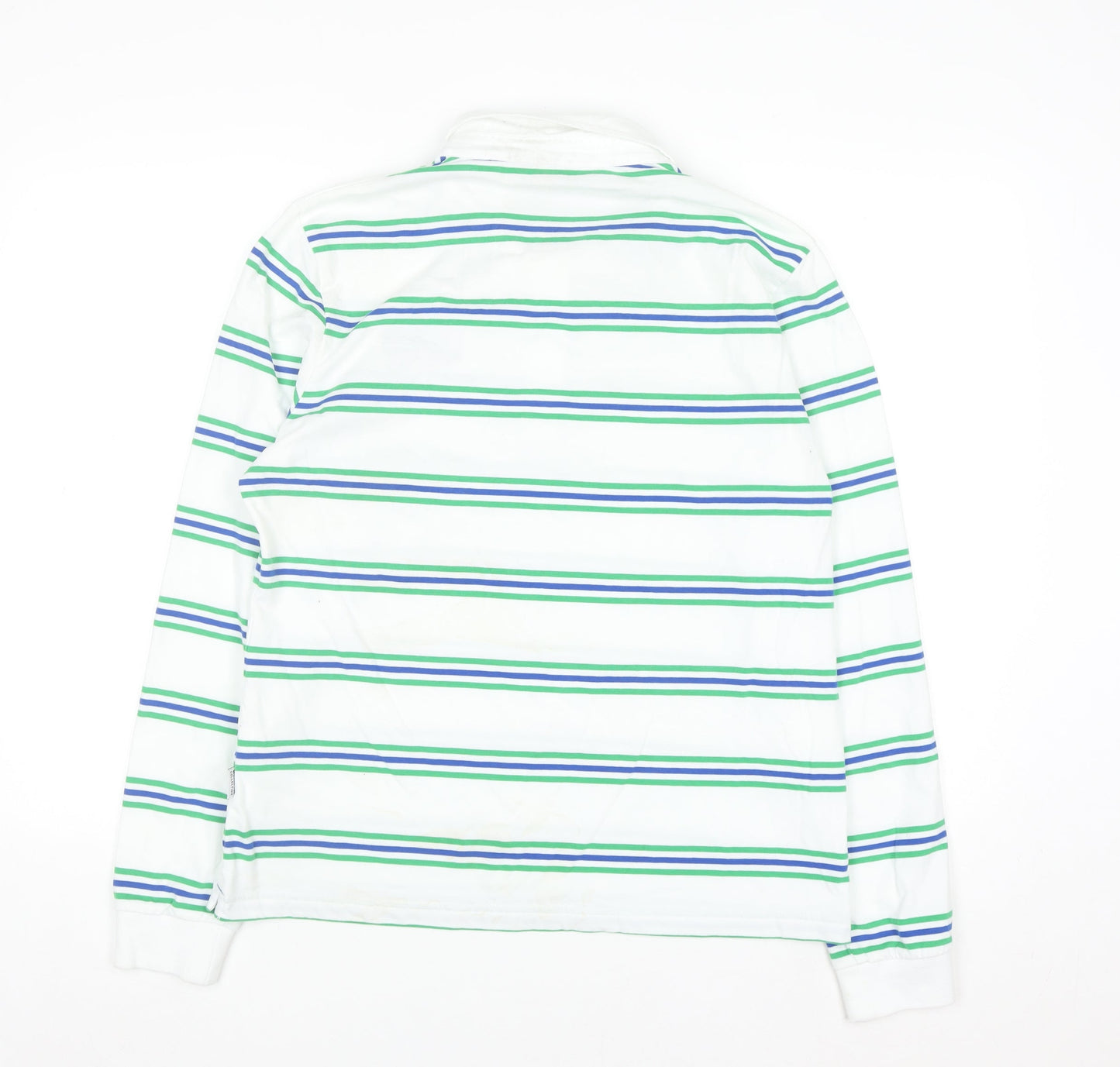 World Cup Collection Womens White Striped Polo Shirt Size 18 Long Sleeve