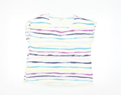 Monsoon Women’s Multicoloured Striped Viscose T-Shirt Size L
