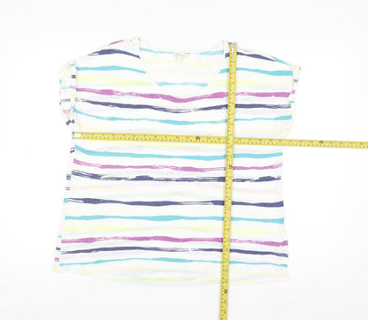 Monsoon Women’s Multicoloured Striped Viscose T-Shirt Size L