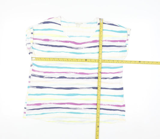 Monsoon Women’s Multicoloured Striped Viscose T-Shirt Size L