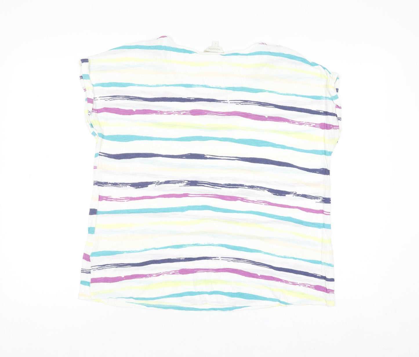 Monsoon Women’s Multicoloured Striped Viscose T-Shirt Size L
