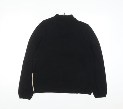 Alfred Dunner Womens Black L Petite Beaded Mock Neck Jumper