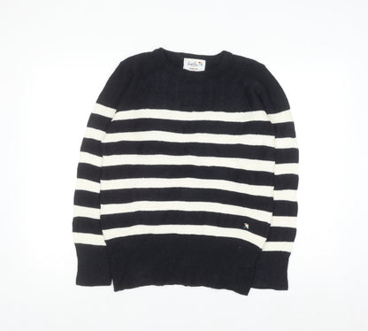 Arnold Palmer Womens Black White Striped Wool Jumper M
