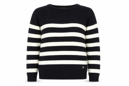 Arnold Palmer Womens Black White Striped Wool Jumper M