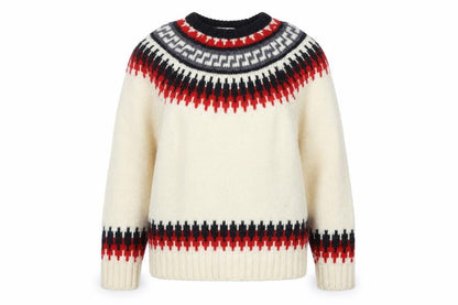 Cabin Fever Women's Cream Fair Isle Wool Jumper Size M