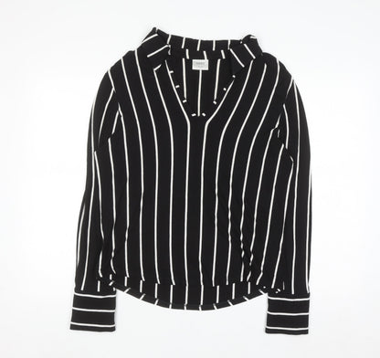 Next Womens Black White Striped Long Sleeve Viscose Blouse UK 18