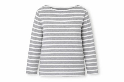 Levi's Women's Grey Striped Long Sleeve Basic Cotton T-Shirt S