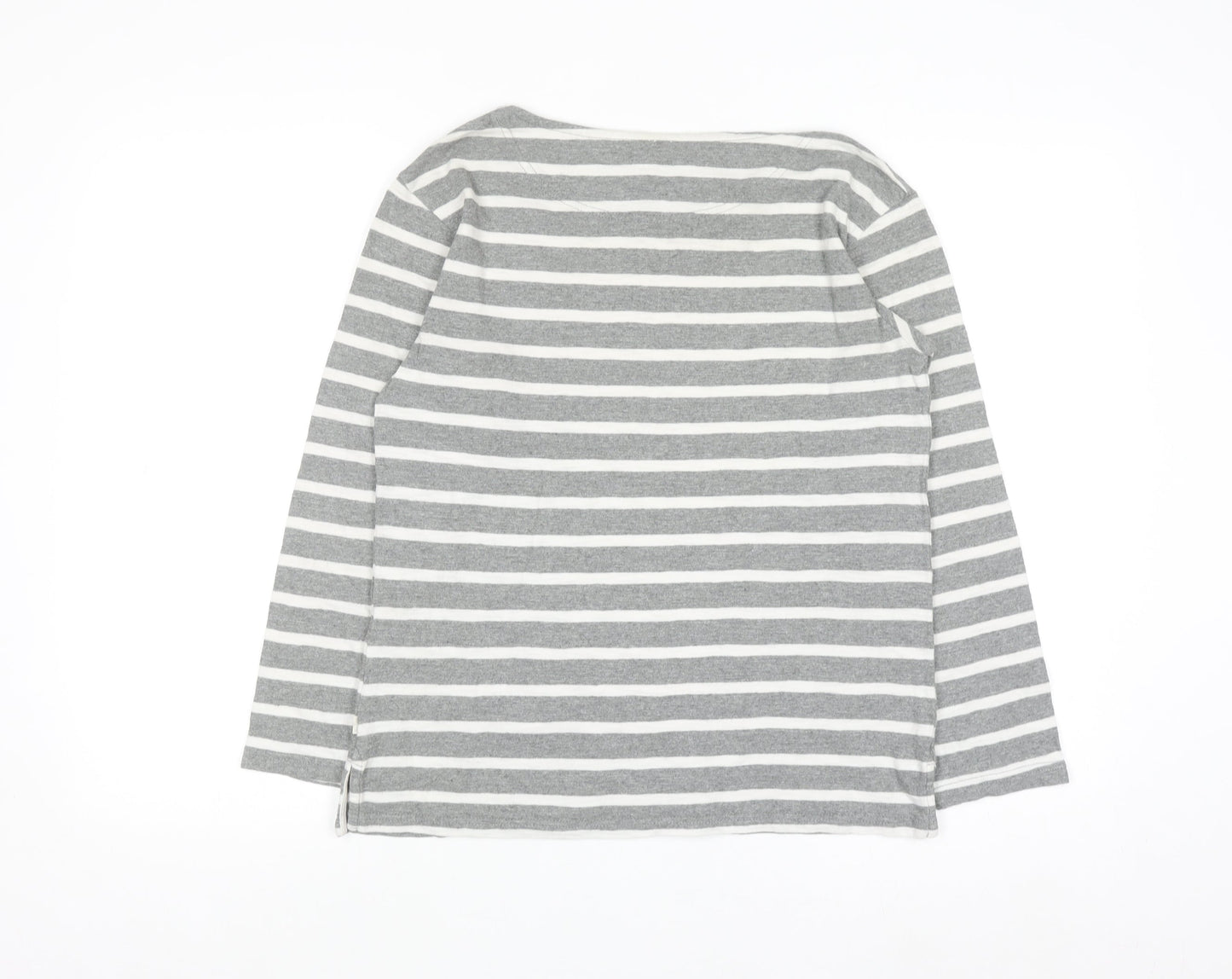 Levi's Women's Grey Striped Long Sleeve Basic Cotton T-Shirt S