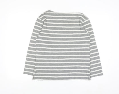 Levi's Women's Grey Striped Long Sleeve Basic Cotton T-Shirt S