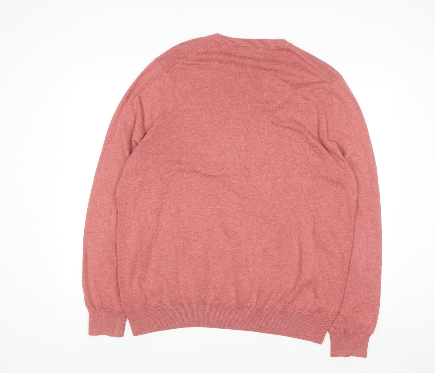 Marks and Spencer Men's Pink 2XL Cotton Crew Neck Jumper