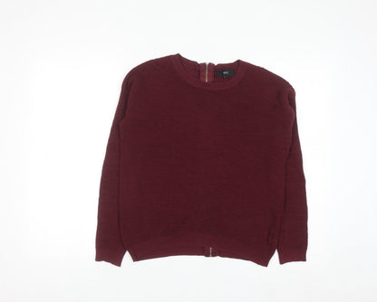 Next Women's Red Full Zip Cotton Knit Jumper Size 8