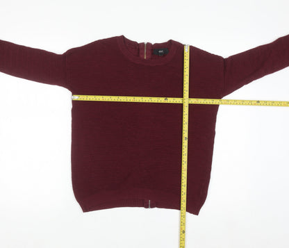 Next Women's Red Full Zip Cotton Knit Jumper Size 8