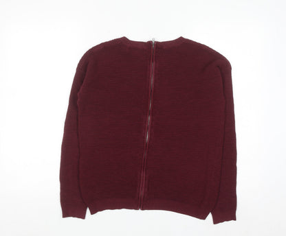 Next Women's Red Full Zip Cotton Knit Jumper Size 8