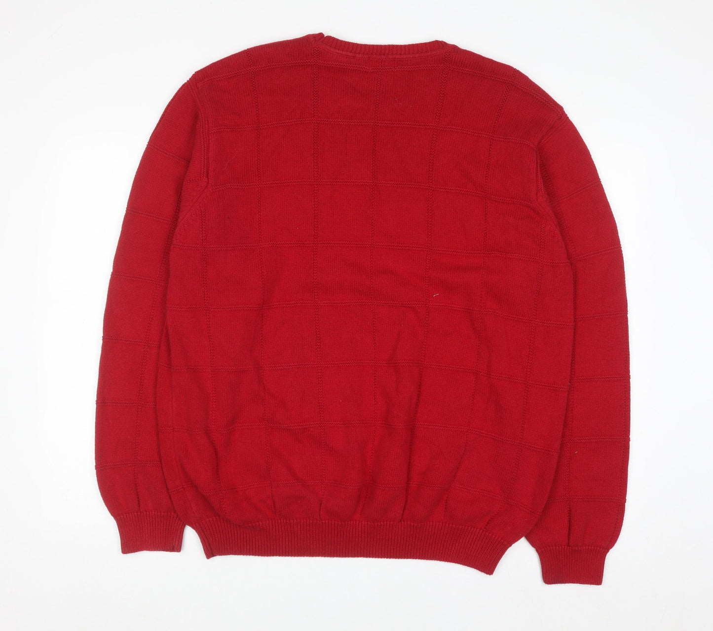 IZOD Men's Red Cotton Crew Neck Pullover Jumper XL