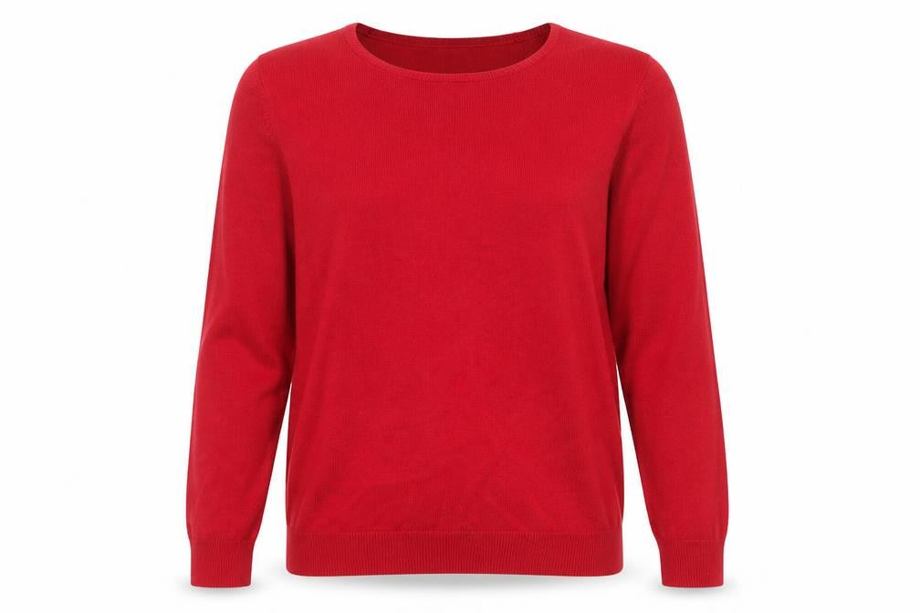 Marks & Spencer Women Red Crew Neck Long Sleeve Pullover Jumper Size 14