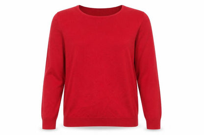 Marks & Spencer Women Red Crew Neck Long Sleeve Pullover Jumper Size 14