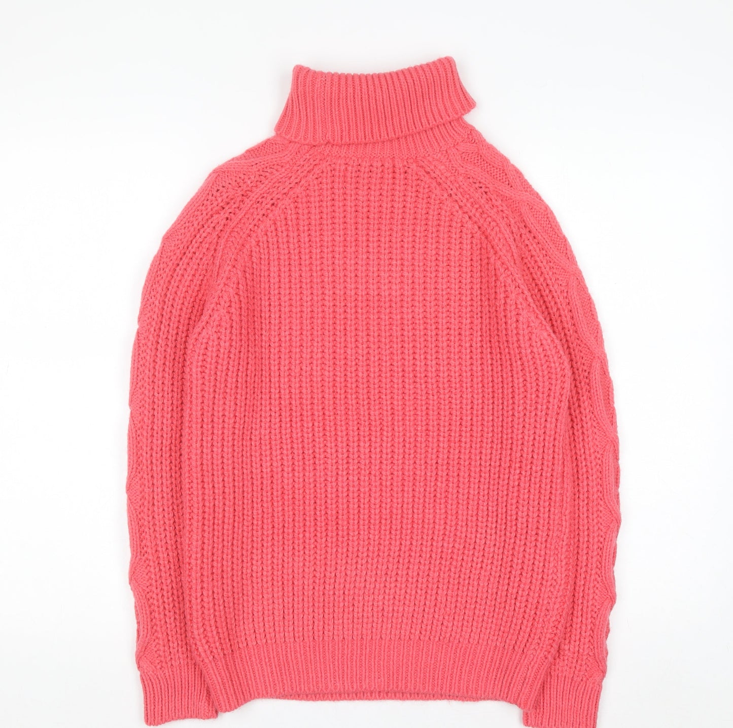 Papaya Women’s Pink Roll Neck Cable Knit Jumper Size S