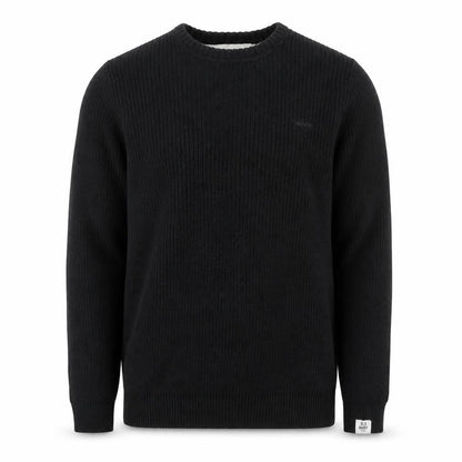 Old Harry Men's Black Cotton Crew Neck Chunky Pullover Jumper XS