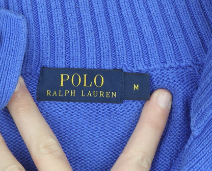 Polo Ralph Lauren Men's Blue Wool Henley Jumper Medium